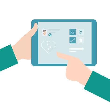 Illustration of a computer tablet