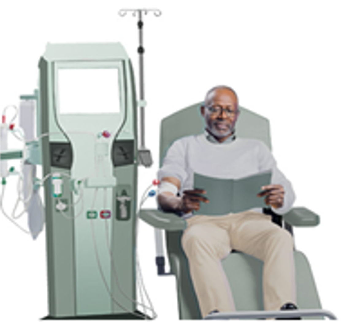 Male patient participating in In-Center Haemodialysis