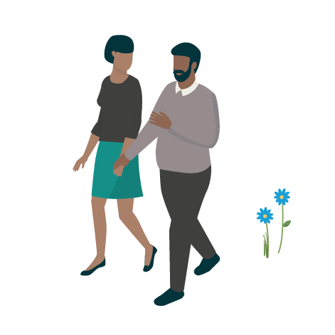 Black couple walking